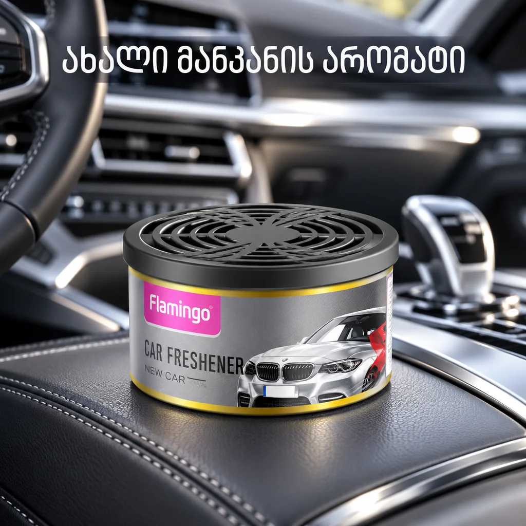 ORGANIC AIR FRESHENER- NEW CAR (50G) - დასადები არომატიზატორი ქეჩა, ახალი მანქანის არომატით