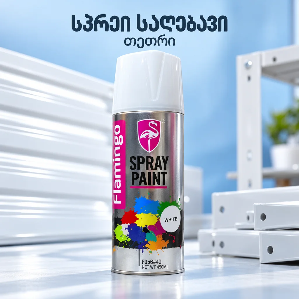 SPRAY PAINT WHITE (450ML) - სპრეი საღებავი - თეთრი