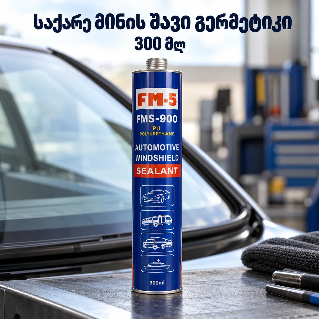 საქარე მინის შავი გერმეტიკი / WINDOW SEALANT 300ML