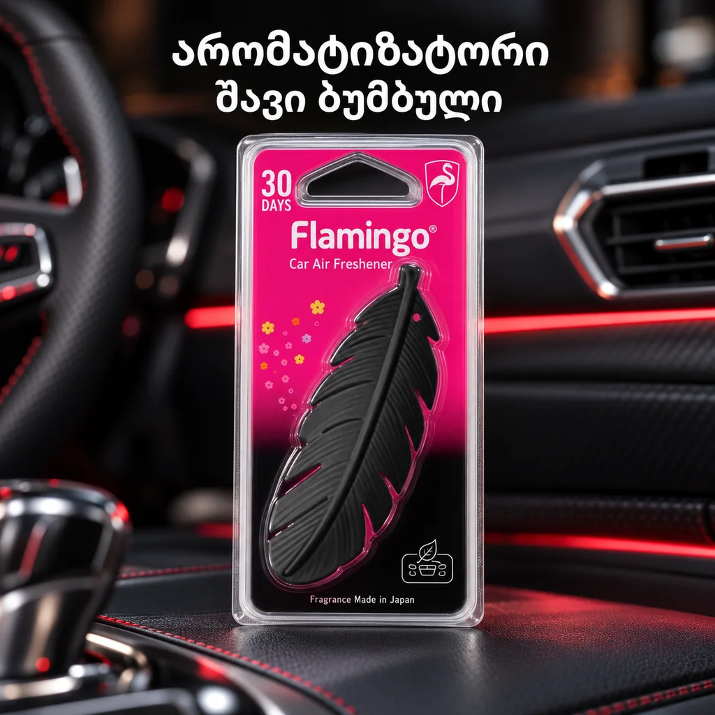 EVA CAR AIR FRESHENER- FEATHER-BLACK - არომატიზატორი - ბუმბული - შავი
