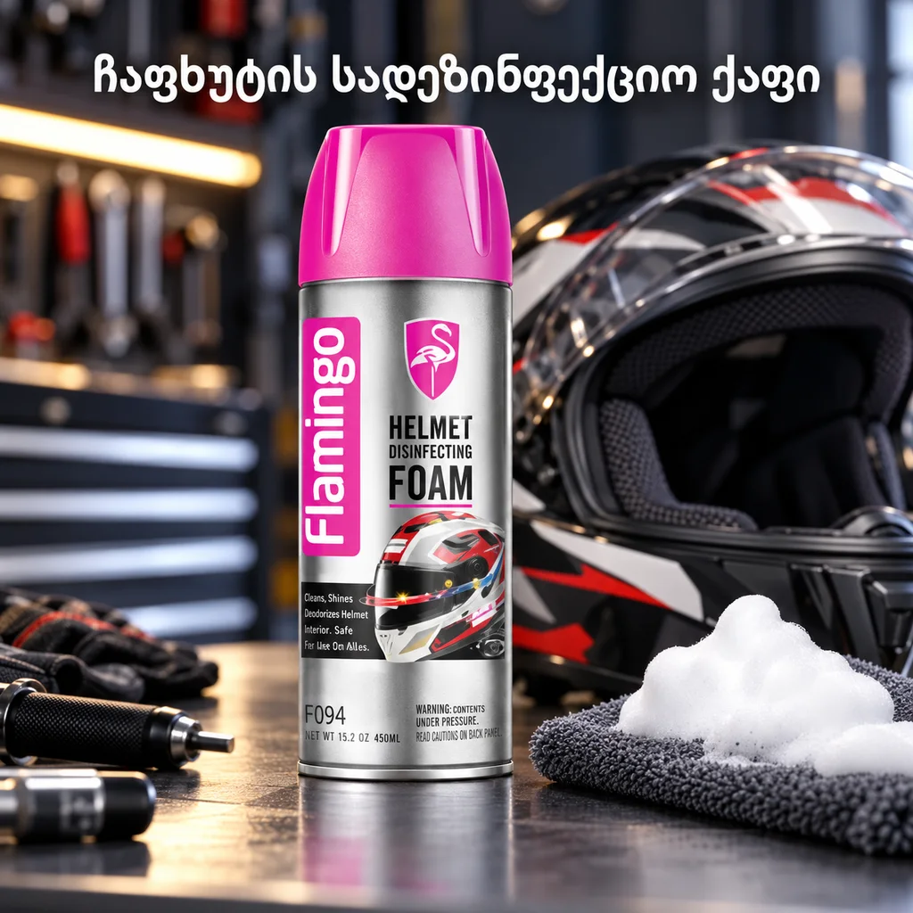 HELMET DISINFECTING FOAM (450ML) - ჩაფხუტის სადეზინფექციო ქაფი
