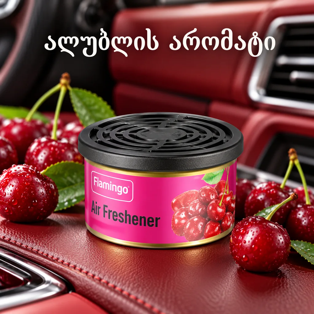 ORGANIC AIR FRESHENER- CHERRY (50ML) - დასადები არომატიზატორი ქეჩა, ალუბლის არომატით