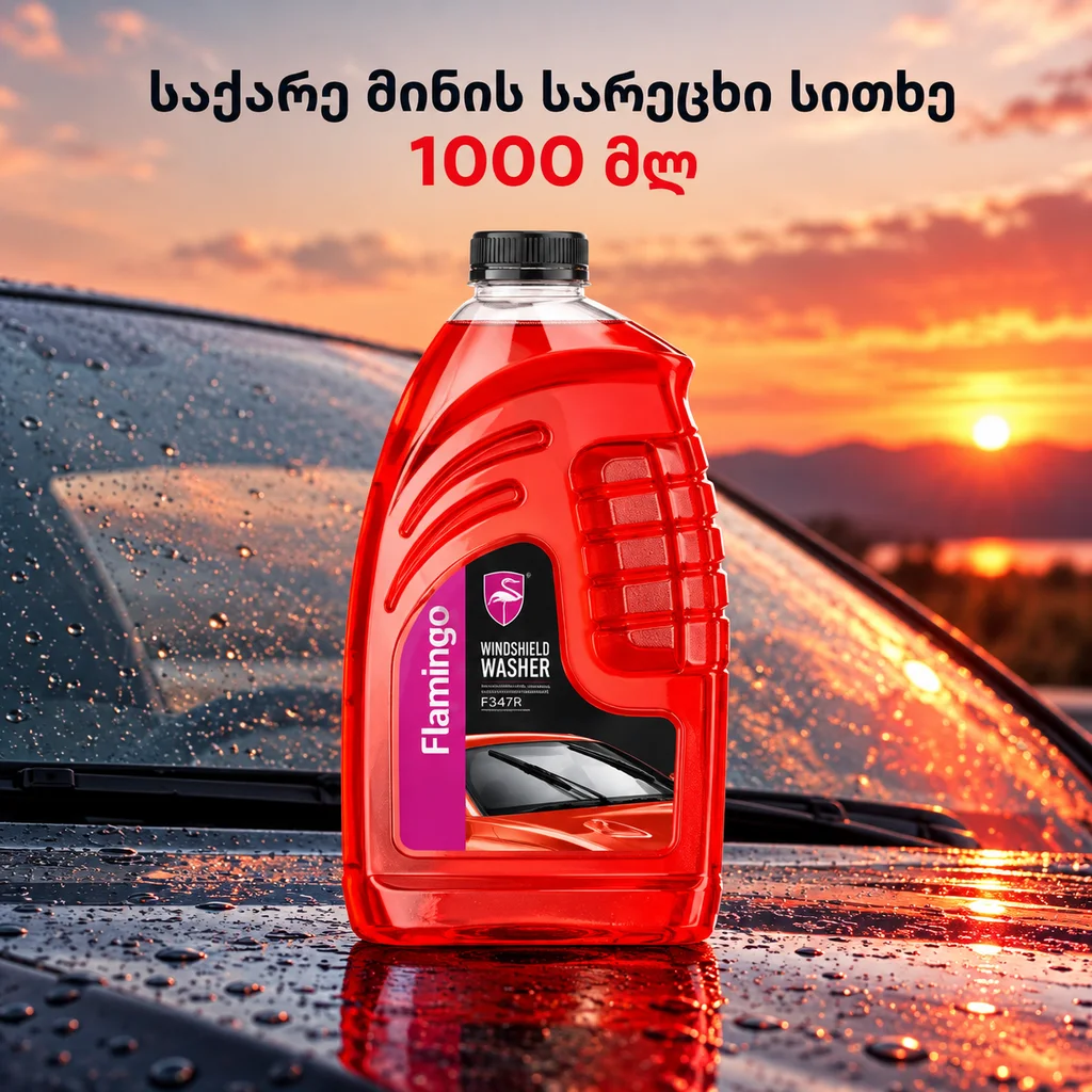 WINDSHIELD WASHER - RED 1000ML - საქარე მინის სარეცხი სითხე