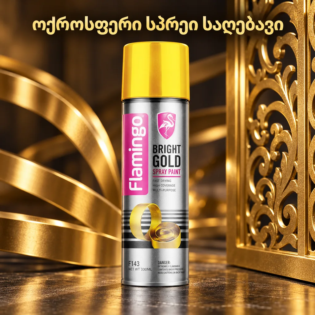 BRIGHT GOLD SPRAY PAINT (330ML) - ოქროსფერი სპრეი საღებავი