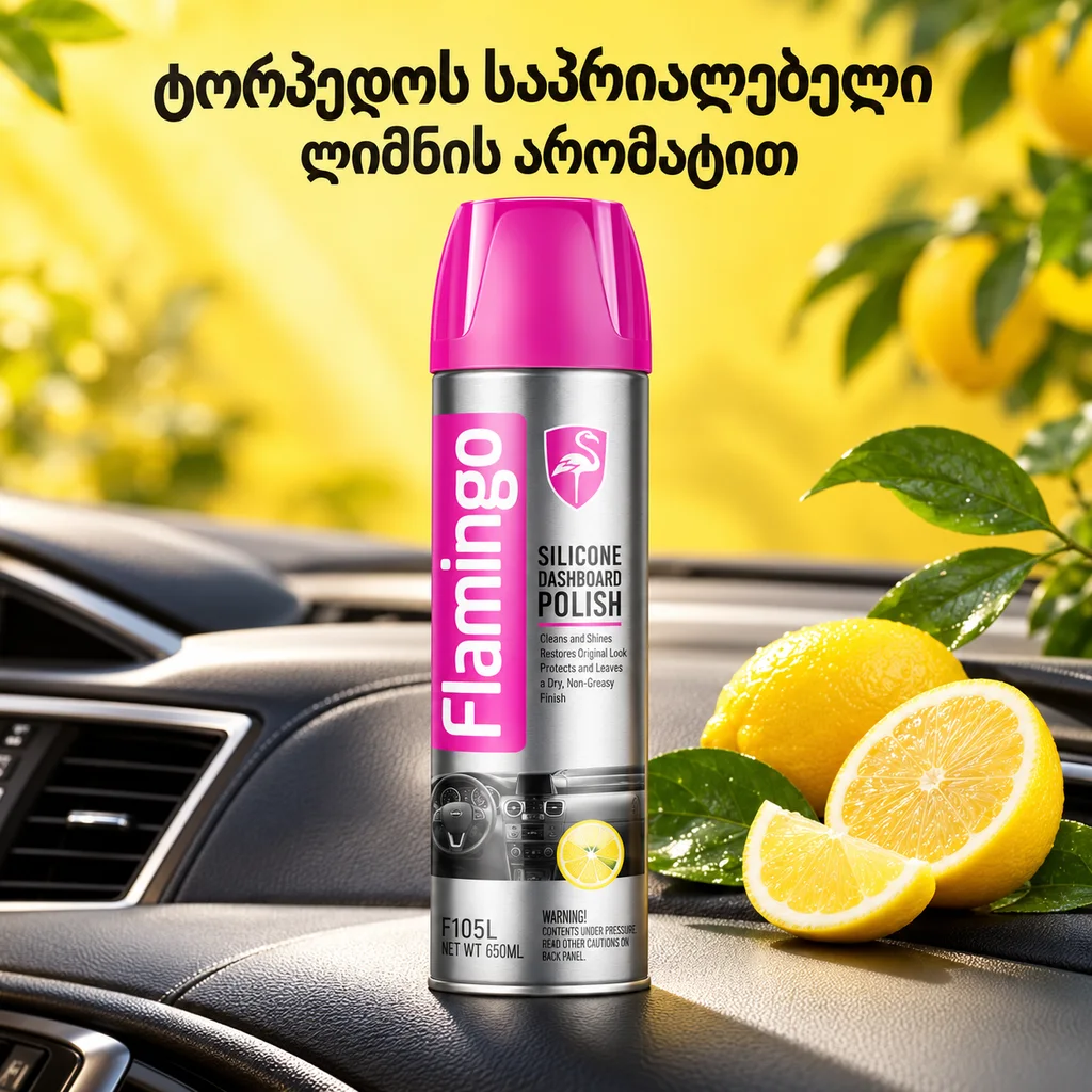 DASHBOARD POLISH-LEMON (650ML) - ტორპედოს საპრიალებელი ლიმნის არომატით