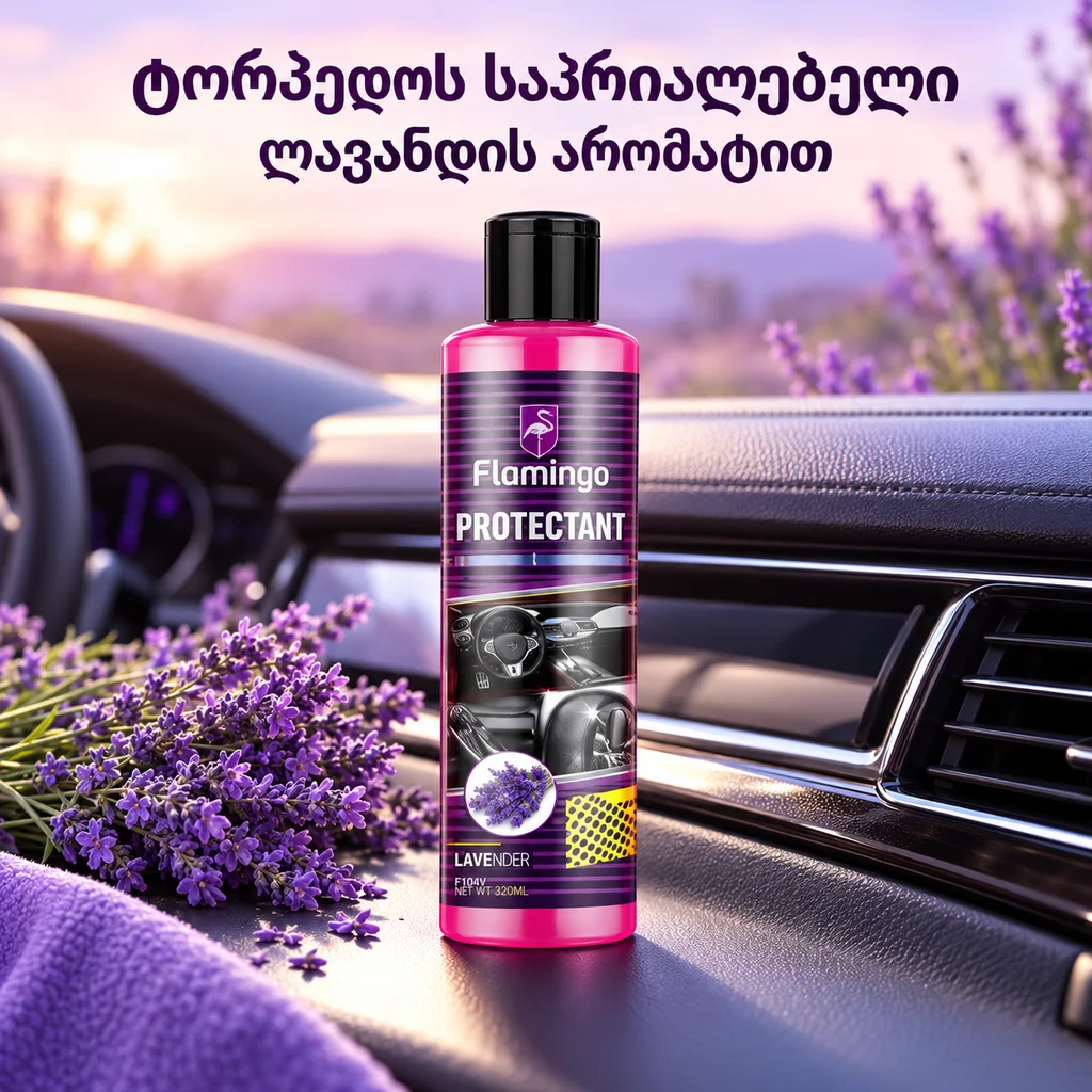 SHINES & PROTECTS PROTECTANT LAVENDER- PINK (320ML) - ტორპედოს საპრიალებელი