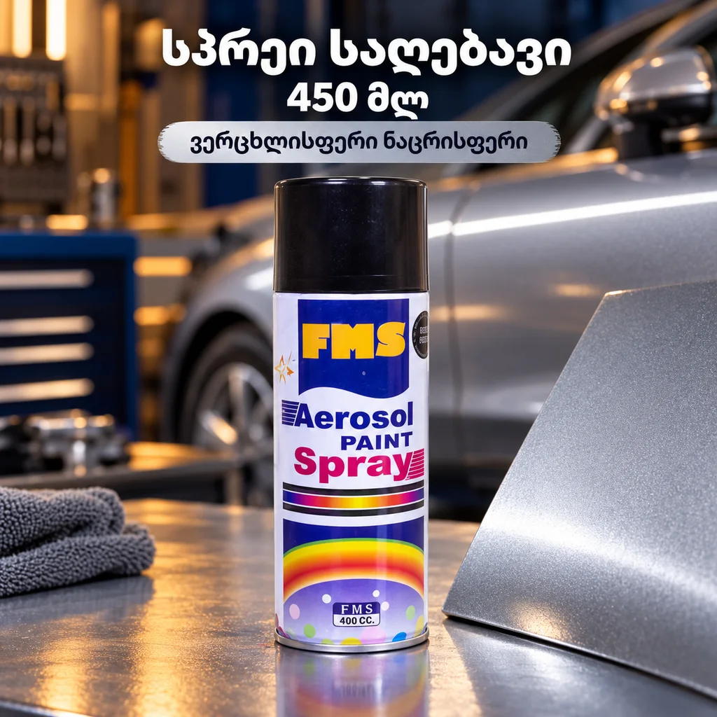 სპრეი საღებავი / PAINT SPRAY(450ML)#125 SILVER GREY