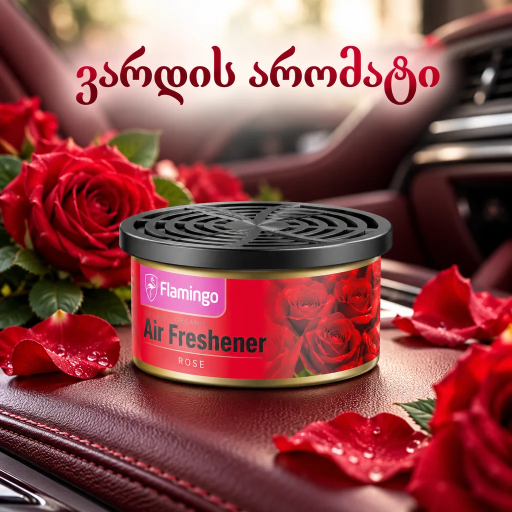 ORGANIC AIR FRESHENER- ROSE 50G - დასადები არომატიზატორი ქეჩა, ვარდის არომატით