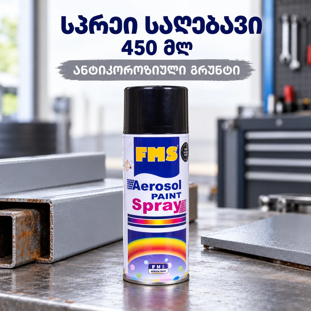 სპრეი საღებავი / PAINT SPRAY(450ML)#1201 ANTI RUST SUBSTRATE PAIN