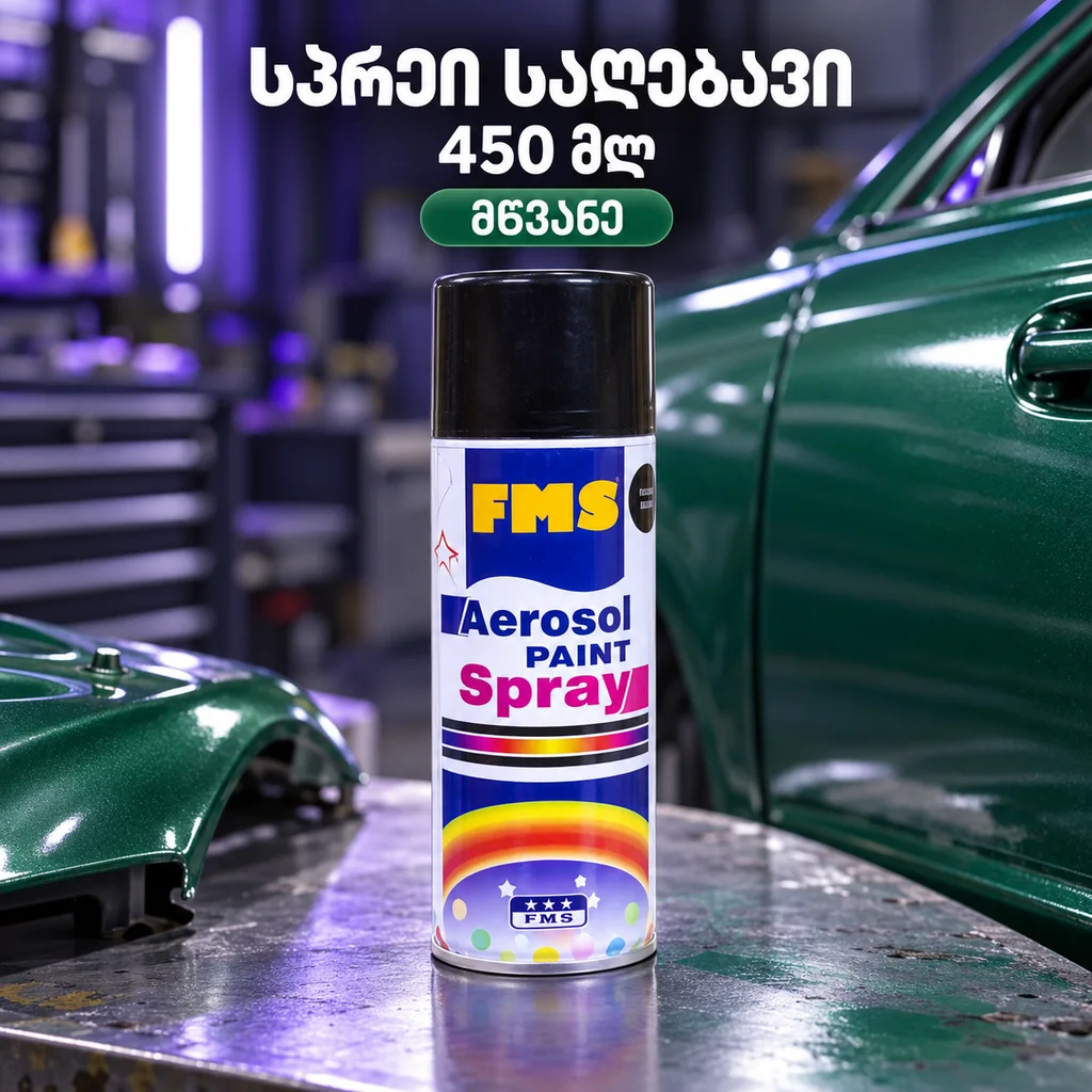სპრეი საღებავი / PAINT SPRAY(450ML)#916 JIALING GREEN