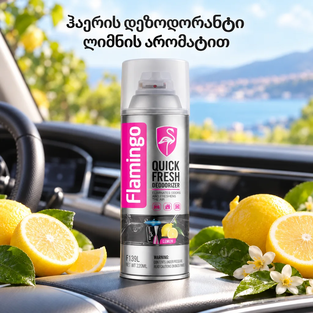 QUICK FRESH DEODORIZER - LEMON 220ML - ჰაერის დეზოდორანტი