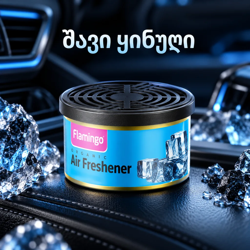 ORGANIC AIR FRESHENER- BLACK ICE 50G - დასადები არომატიზატორი ქეჩა, შავი ყინული