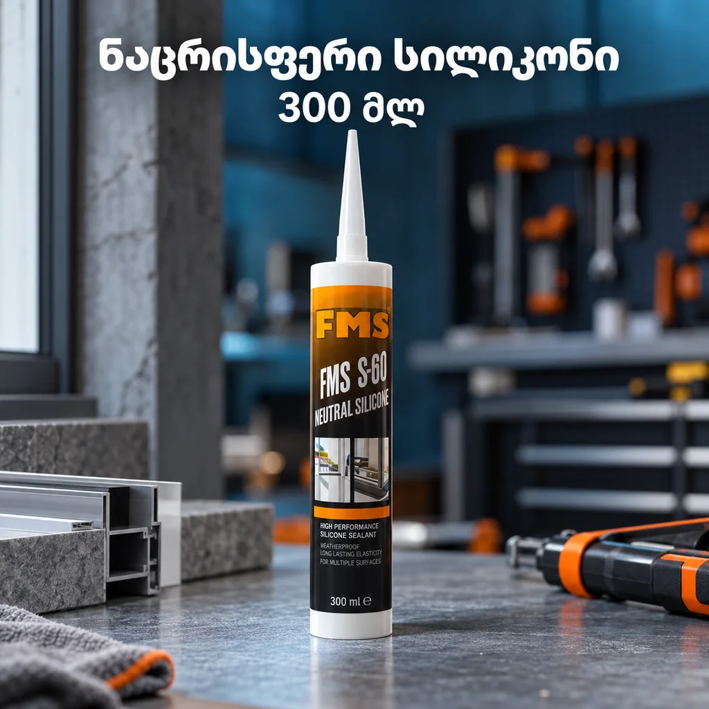 ნაცრისფერი სილიკონი / NEUTRAL SILICONE SEALANT300ML GRAY