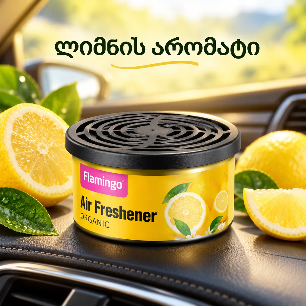 ORGANIC AIR FRESHENER- LEMON (50G) - დასადები არომატიზატორი ქეჩა, ლიმნის არომატით