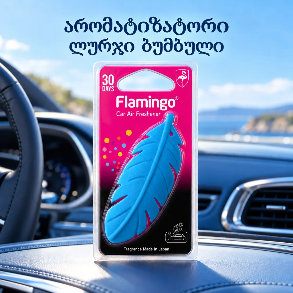 EVA CAR AIR FRESHENER- FEATHER-BLUE - არომატიზატორი - ბუმბული - ლურჯი