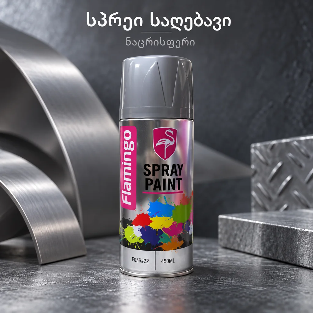 SPRAY PAINT MEDIUM GREY (450ML) - სპრეი საღებავი - ნაცრისფერი