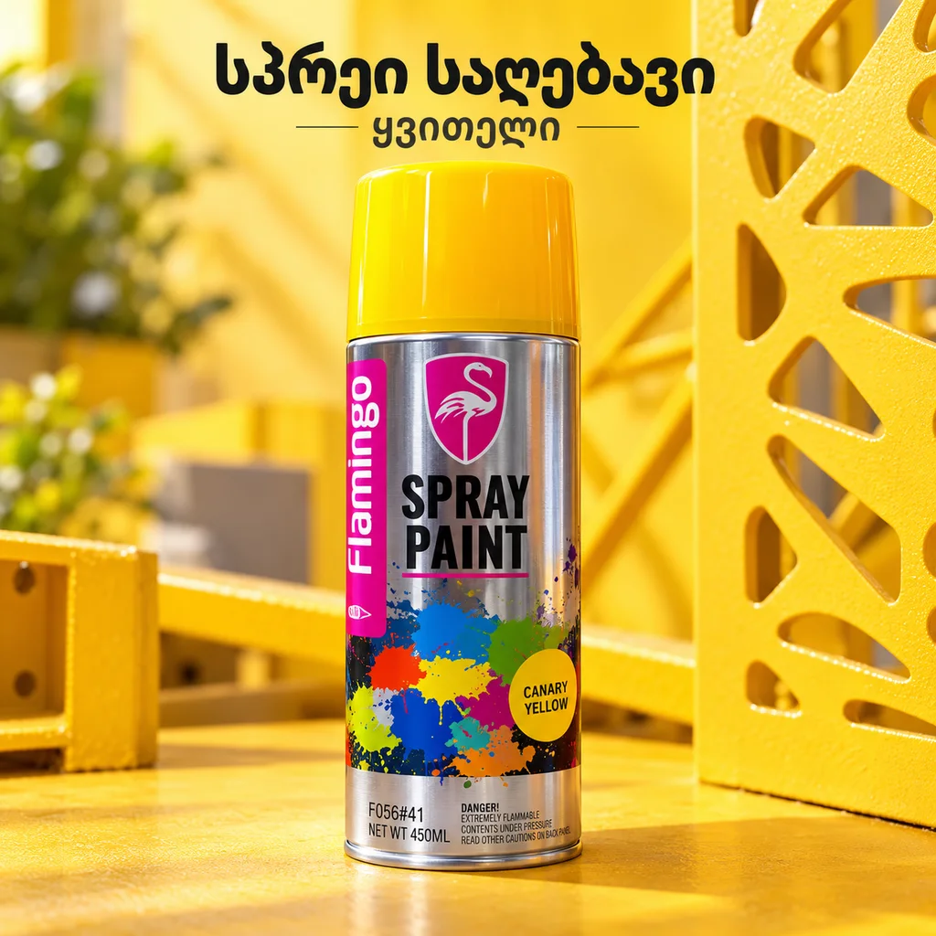 SPRAY PAINT CANARY YELLOW (450ML) - სპრეი საღებავი - ყვითელი