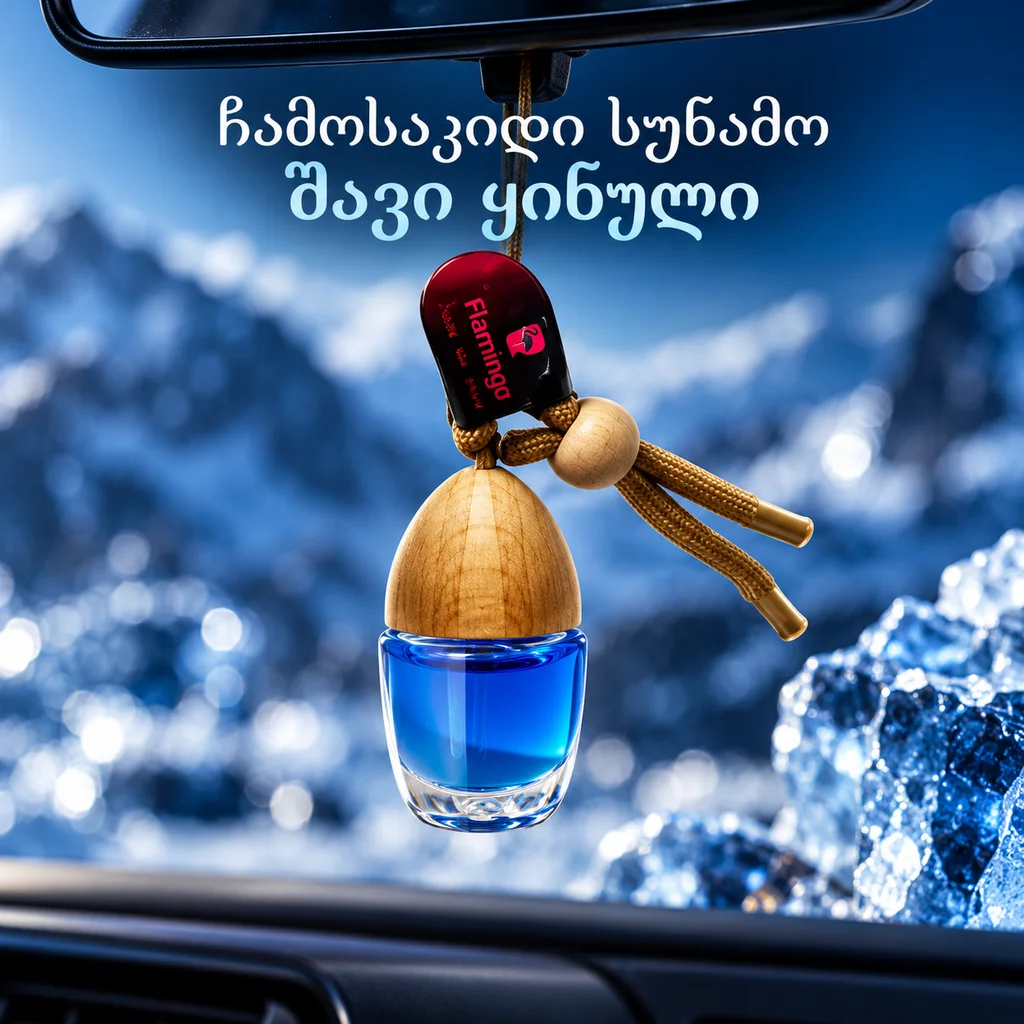 HANGINGAIR FRESHENER- BLACK ICE (50ML) - ჩამოსაკიდი სუნამო - შავი ყინულის სურნელით