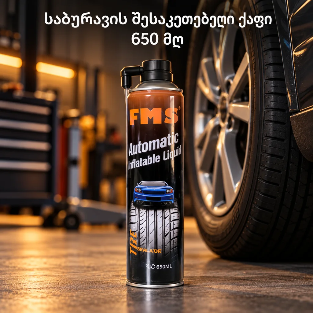 საბურავის შესაკეთებელი ქაფი / TIRE INFLATOR SEALER 650ML