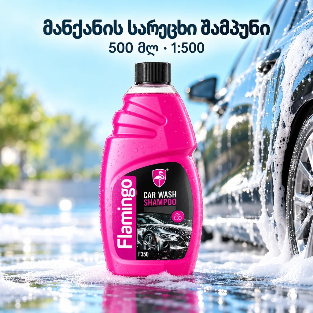 CAR WASH SHAMPOO (500ML) - მანქანის სარეცხი შამპუნი 1:500