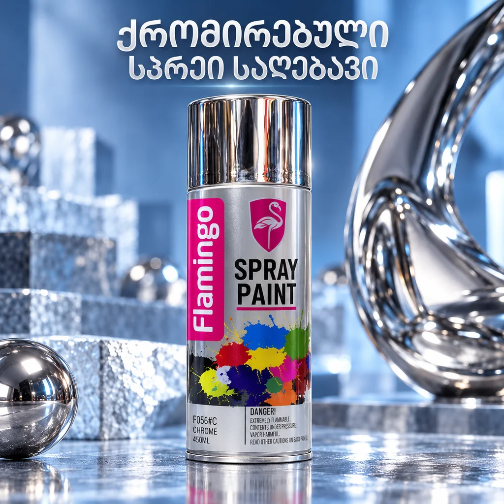 SPRAY PAINT CHROME 450ML - ქრომირებული სპრეი საღებავი