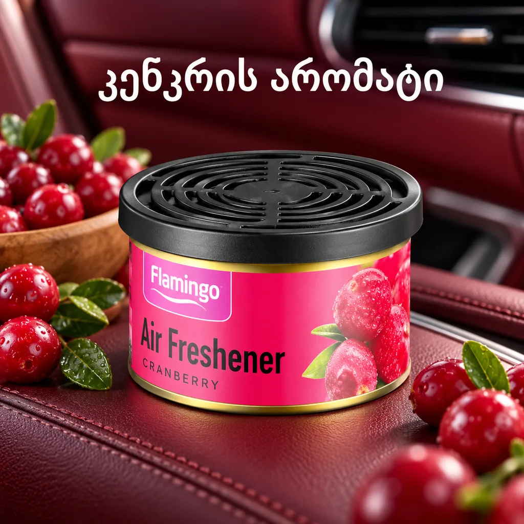 ORGANIC AIR FRESHENER- CRANBERRY (50G) - დასადები არომატიზატორი ქეჩა, კენკრის არომატით