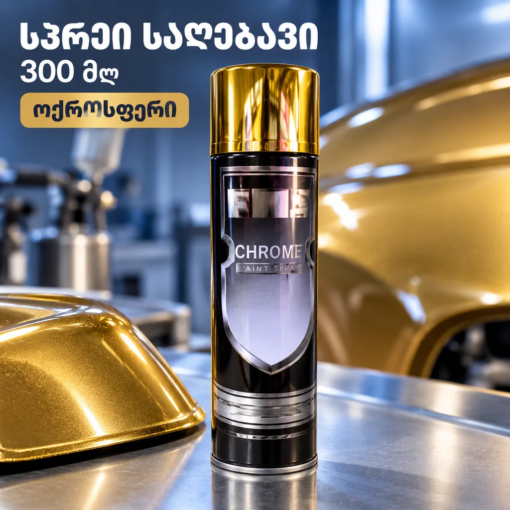 სპრეი საღებავი / CHORME PAINT SPRAY(300ML)#319 GOLD